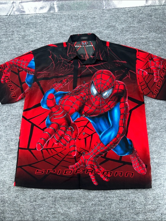 Spiderman Other - Vtg Marvel Comics 2001 Spider Man Shirt Mens Medium All Over Size XL